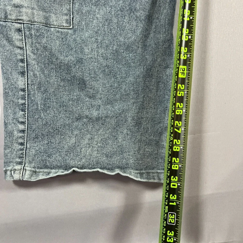 VIP Jeans Cargo Women 11/12 Blue Denim Cotton Stretch Whiskering Utility Pockets